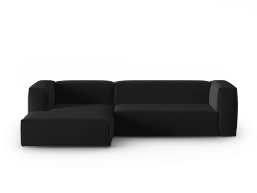 Coltar stanga 4 locuri, Mackay, Cosmopolitan Design, 282x166x73 cm, catifea, negru