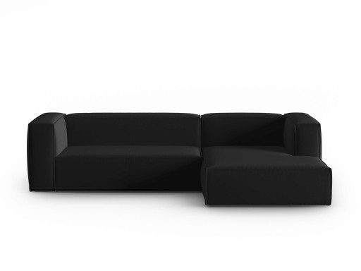 Coltar dreapta 4 locuri, Mackay, Cosmopolitan Design, 282x166x73 cm, catifea, negru