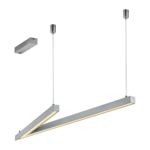Lustră gri LED cu control vocal/cu control prin aplicații mobile cu abajur din metal Cicanto – CINQUE