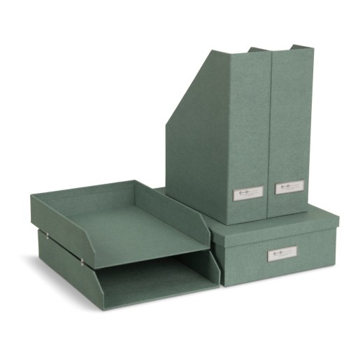 Organizatoare verzi pentru documente 5 buc. din carton Holger Canvas Paper Laminate – Bigso