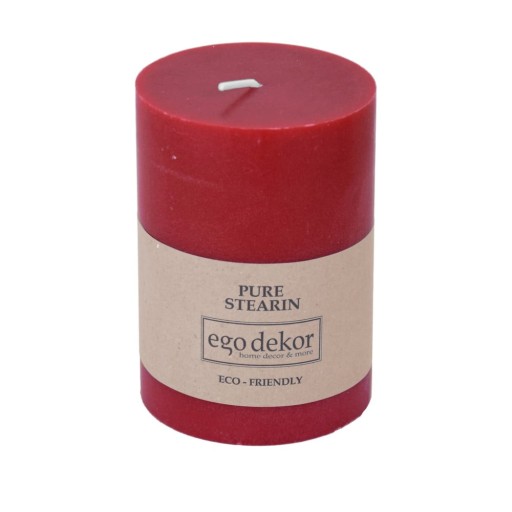 Lumânare Eco candles by Ego dekor Friendly, durată ardere 37 h, roșu