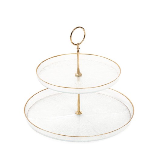 Etajera pentru prajituri Monze, Homla, 28/21 cm, sticla, transparent