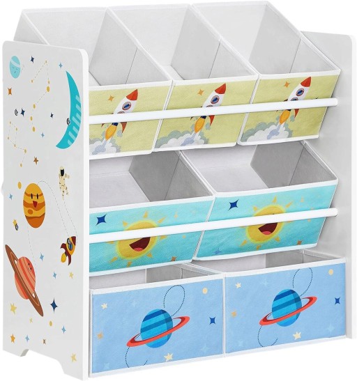 Organizator jucarii / mobilier camera copilului, Songmics, cu 7 cutii detasabile, 62.5x29.5x60 cm, multicolor