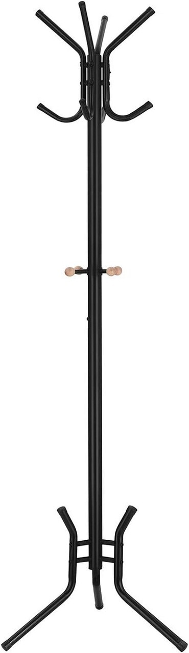 Cuier cu 12 agatatori Songmics, 49x176 cm, otel cu invelis rezistent la rugina, negru