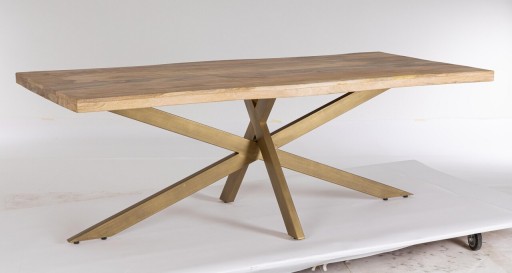 Masa Jaidev, Bizzotto, 220x100x77 cm, otel/lemn de mango, design unicat