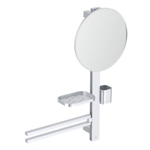 Oglindă de perete cu raft/cu cuier ø 33 cm ALU+ – Ideal Standard