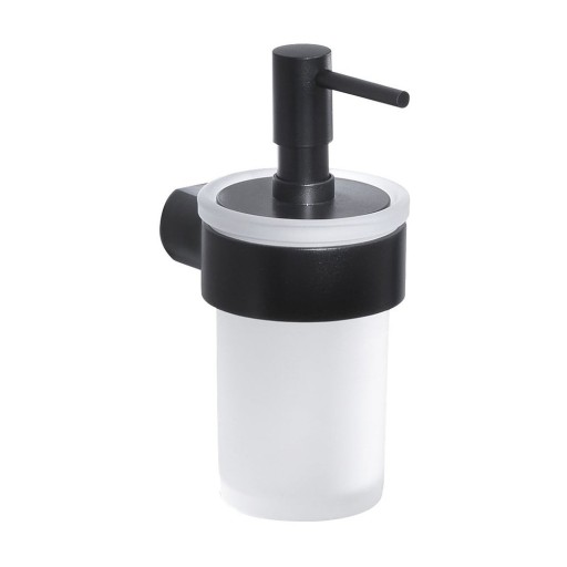 Dozator de săpun lichid alb/negru mat de montat pe perete 110 ml Gedy Pirenei – Sapho