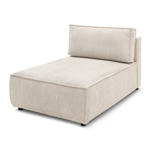 Modul pentru canapea crem cu tapițerie din catifea reiată (cu colț variabil) Nihad modular – Bobochic Paris