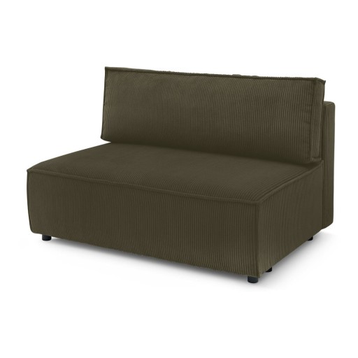 Modul pentru canapea verde deschis cu tapițerie din catifea reiată (de mijloc) Nihad modular – Bobochic Paris