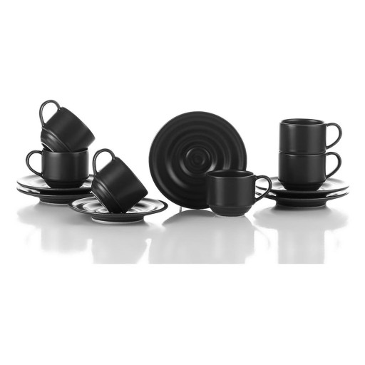 Cești negre 6 buc. pentru espresso 75 ml – Kütahya Porselen