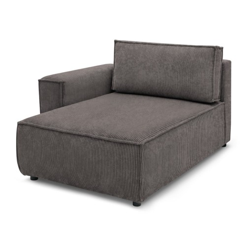 Modul pentru canapea maro deschis cu tapițerie din catifea reiată (cu colț pe partea stângă ) Nihad modular – Bobochic Paris