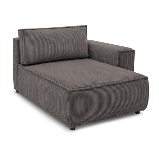 Modul pentru canapea maro deschis cu tapițerie din catifea reiată (cu colț pe partea dreaptă) Nihad modular – Bobochic Paris