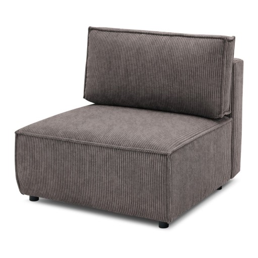 Modul pentru canapea maro deschis cu tapițerie din catifea reiată (de mijloc) Nihad modular – Bobochic Paris