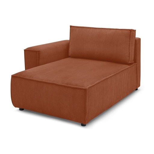 Modul pentru canapea cărămiziu cu tapițerie din catifea reiată (cu colț pe partea stângă ) Nihad modular – Bobochic Paris