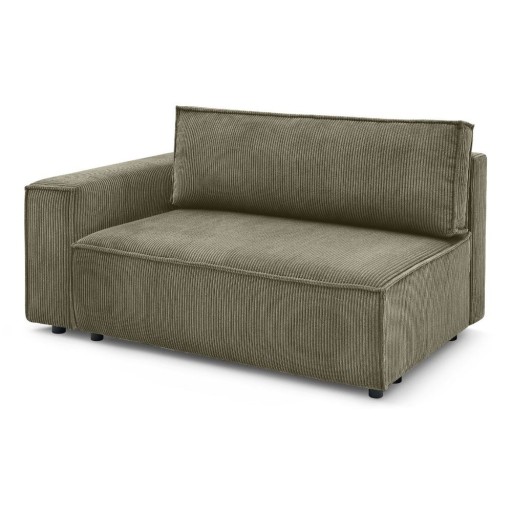 Modul pentru canapea verde deschis cu tapițerie din catifea reiată (cu colț pe partea stângă ) Nihad modular – Bobochic Paris