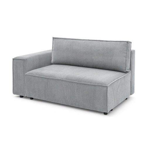 Modul pentru canapea gri deschis cu tapițerie din catifea reiată (cu colț pe partea stângă ) Nihad modular – Bobochic Paris