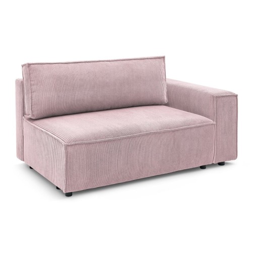 Modul pentru canapea roz deschis cu tapițerie din catifea reiată (cu colț pe partea dreaptă) Nihad modular – Bobochic Paris