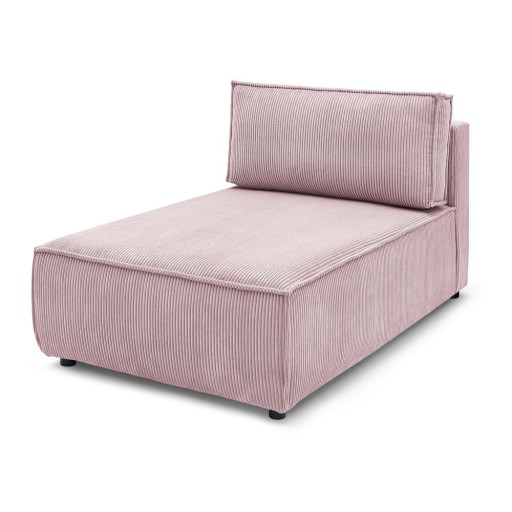 Modul pentru canapea roz deschis cu tapițerie din catifea reiată (cu colț variabil) Nihad modular – Bobochic Paris