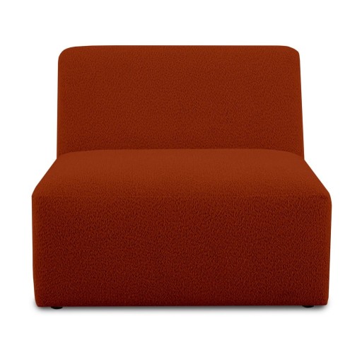 Modul pentru canapea cărămiziu cu tapițerie din stofă bouclé (de mijloc) Roxy – Scandic