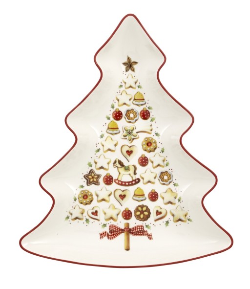 Platou pentru servire, Villeroy &amp; Boch, Winter Bakery Delight Tree, 26.5 cm, portelan premium