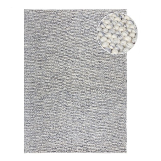 Covor albastru deschis țesut manual din amestesc de lână 80x150 cm Minerals – Flair Rugs