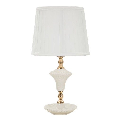 Veioză albă cu abajur textil (înălțime 45 cm) Caserta – Mauro Ferretti