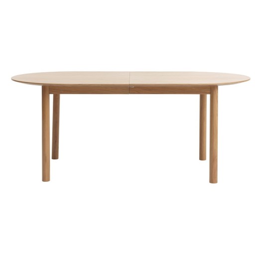 Masă de dining în culoare naturală extensibilă cu blat cu aspect de lemn de stejar 100x190 cm Gallina – Unique Furniture
