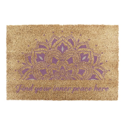 Covoraș de intrare din fibre de nucă de cocos 60x90 cm Find Your Inner Peace – Artsy Doormats