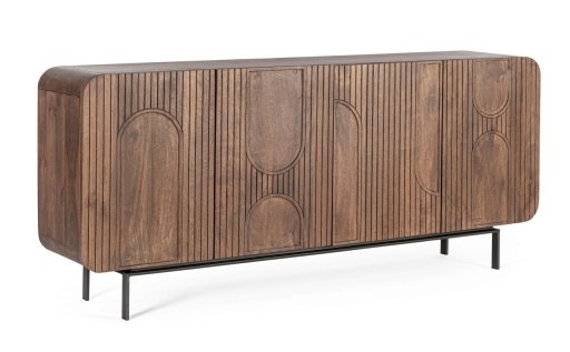 Bufet inferior Orissa, Bizzotto, 180x42x82 cm, lemn de mango/MDF, maro