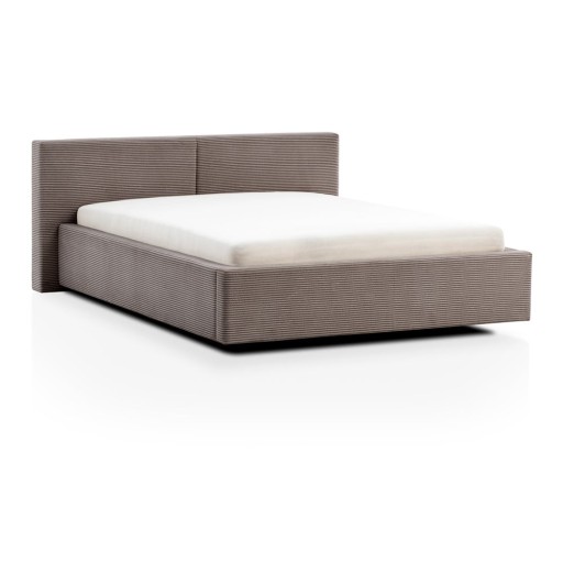 Pat matrimonial maro deschis cu spațiu de depozitare cu somieră 140x200 cm Cube – Meise Möbel
