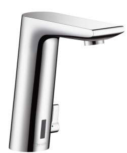 Baterie lavoar Hansgrohe Metris S electronica  alimentare la retea si reglaj manual al temperaturii  fara ventil  crom