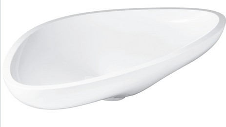 Lavoar asimetric tip bol Axor Massaud 57cm  fara orificiu baterie  fara preaplin  montare pe blat