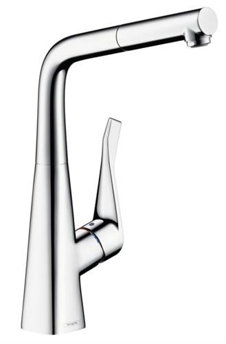 Baterie bucatarie Hansgrohe Metris  dus extractibil  crom