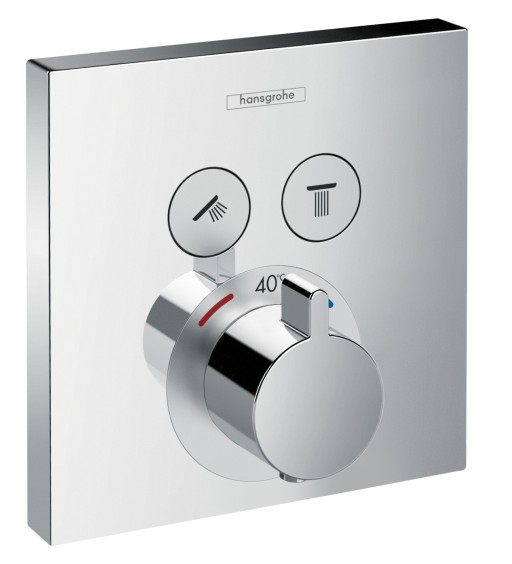 Baterie cada - dus termostatata Hansgrohe ShowerSelect cu montaj incastrat  necesita corp ingropat