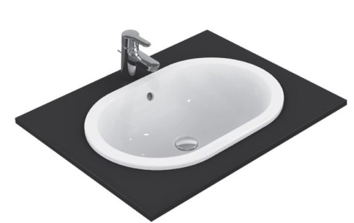 Lavoar Ideal Standard Connect Oval 62x41cm  fara orificiu baterie  montare in blat