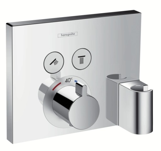 Baterie cada - dus termostatata Hansgrohe ShowerSelect cu agatatoare dus  montaj incastrat  necesita corp ingropat