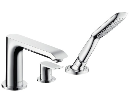 Baterie cu montaj pe cada Hansgrohe Metris cu 3 elemente