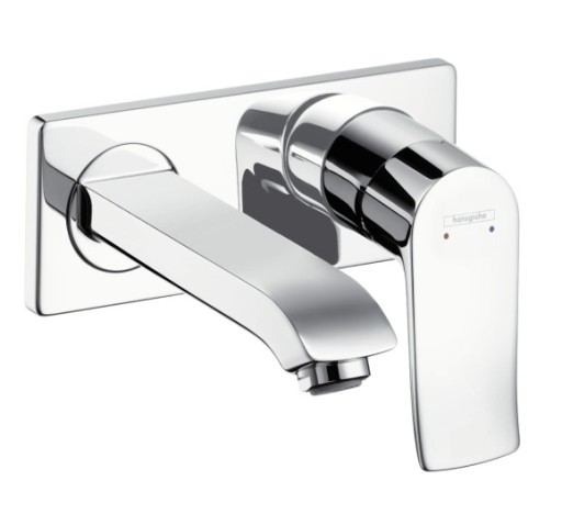 Baterie lavoar Hansgrohe Metris 165 de perete  montaj incastrat  necesita corp ingropat