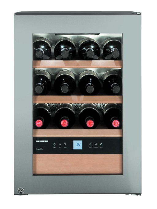Vitrina pentru vinuri Liebherr WKes 653 GrandCru  38 litri  12 sticle  MagicEye  5-20 grade Celsius  Inox