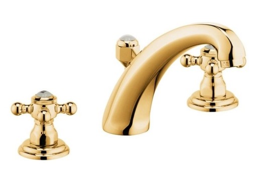 Baterie lavoar Kludi 1926 din 3 elemente  pipa 15cm  ventil pop-up  Gold