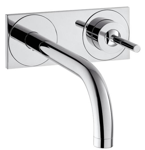 Baterie lavoar Axor Uno 2 de perete  cu pipa 225 mm si placa  montaj incastrat  necesita corp ingropat