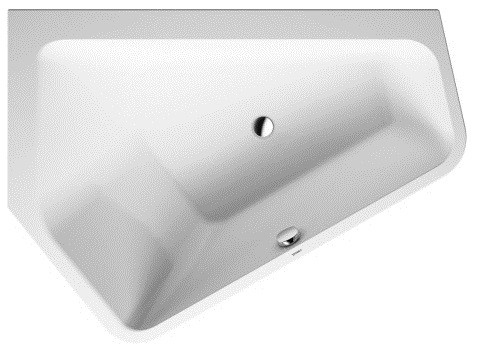 Cada baie asimetrica Duravit Paiova 177x130cm  acril  complet echipata cu panouri si picioare