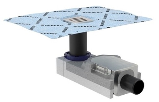 Sifon de pardoseala Geberit FloorDrain cu gratar inox  pentru pardoseli 90-200 mm