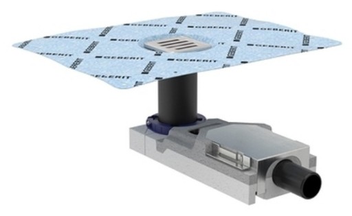 Sifon de pardoseala Geberit FloorDrain cu gratar inox  pentru pardoseli 65-90 mm