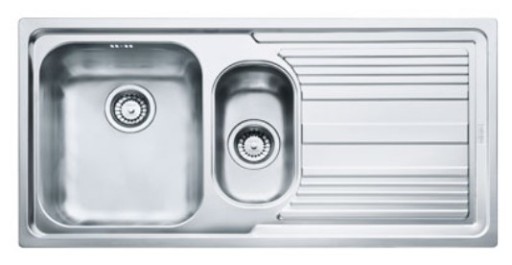 Chiuveta bucatarie Franke Logica Line LLL 651 cu 2 cuve si picurator dreapta  1000x500mm  inox dekor