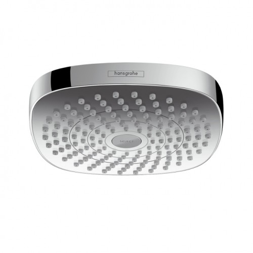 Palarie de dus Hansgrohe Croma Select E 180 cu doua tipuri de jet  alb-crom