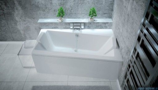 Cada baie asimetrica Besco Infinity 170x110cm  acril  orientare dreapta