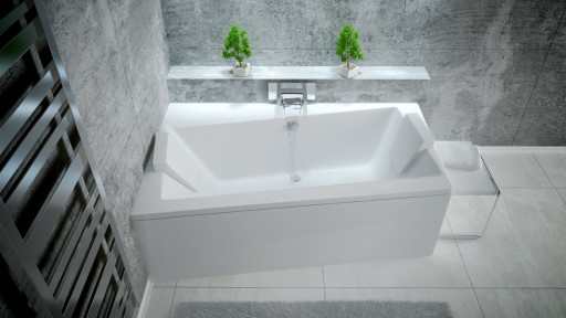 Cada baie asimetrica Besco Infinity 170x110cm  acril  orientare stanga