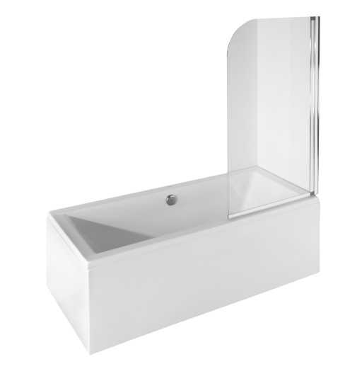 Paravan cada Besco Ambition 1  un element mobil  75x130cm  sticla transparenta 5 mm  profil crom