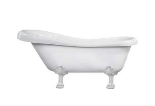 Cada retro freestanding Besco Amelia 190x77cm cu picioare albe